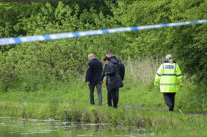 The canal was cordoned off after the baby was found. Photo: SnapperSK