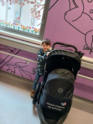 Jude Vespa, Luna's little brother, with the pram