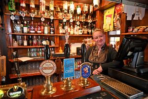 There's a great selection at the pub, with six ales on hand pulls