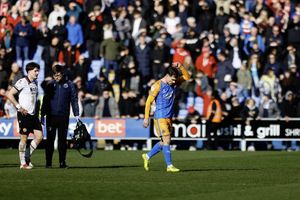 Josh Ruffels was sent off in stoppage time against Walsall