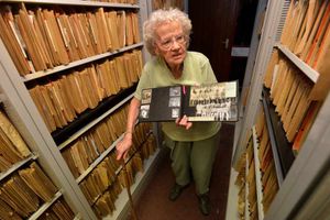 Hazel Jones with some of her photos