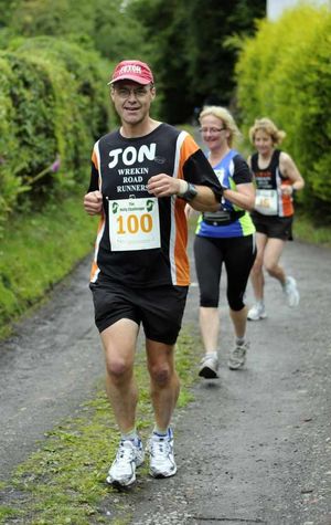 Jon running his 100th marathon