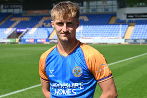 England pictured at the Croud Meadow today after signing his contract. 