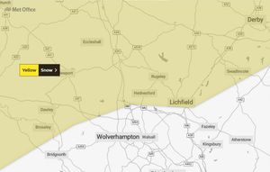 Thursday's weather warning for snow issued by the Met Office