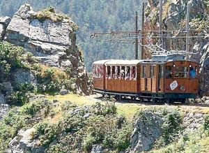 Le Petit Train de la Rhune winds its way to the peak 