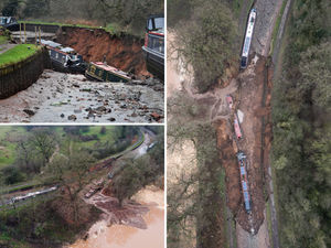 Supporting image for story: 15 shocking photos of Whitchurch canal collapse causing chaos on Shropshire waterway as investigation begins