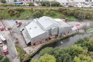 The conference centre is between a canal and a train line. Photo: West Midlands Fire Service