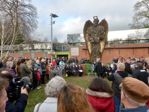 Supporting image for story: Closing ceremony ahead of Knife Angel's departure from Newtown
