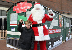 Father Christmas with a boy