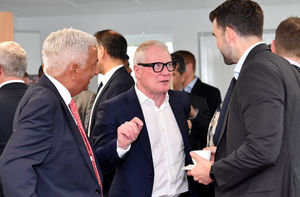 Mayor Richard Parker chats with business leaders at an event organised by the Richardson group