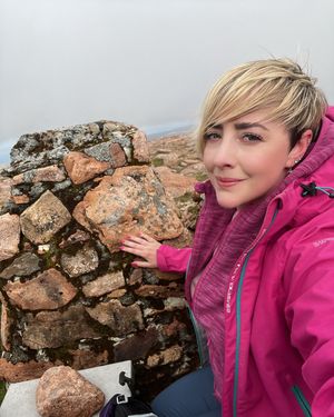 On the edge of the Arctic Circle, summiting Ronas Hill, Shetlands, Northern Isles.