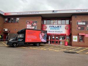 The Hands for Hope tour to save the Children's Hospice Grant makes a stop at Walsall FC.