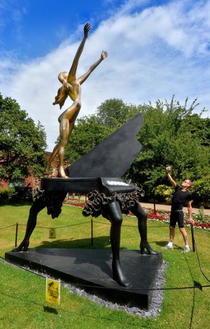 The sculpture is in residence outside Shrewsbury Castle
