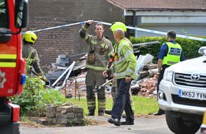 Firefighters were on the scene all day at the destroyed mansion