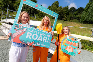 The team from the Telford branch of MFG Solicitors are taking part in the annual Dragonboat Festival event in July for Severn Hospice in Shrewsbury. Pictured are Lizzy Ellis (Severn Hospice, Event Fundraiser) along with Beth Ward and Rachel Rawbould-Dear from MFG Solicitors Telford Branch. Picture by Shaun Fellows / Shine Pix Ltd