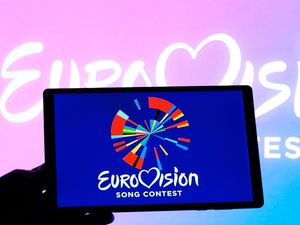 Eurovision Song Contest logo displayed on a tablet