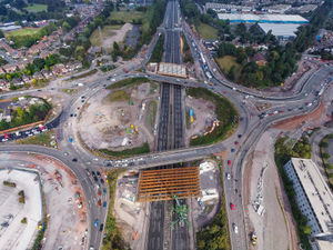Supporting image for story: M6 closure: Huge crane dismantled as final bridge beams installed