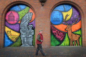 The colourful murals painted on Cannock Market Hall highlight the history and nature of the area
