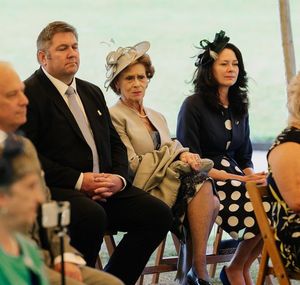 David, left, and Jennifer English, right, at the ceremony 