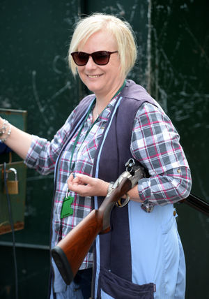 Jacky Matthews from Church Eaton, near Stafford, has been clay-pigeon shooting for about 10 years 