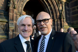 Sir Jack Hayward funeral Mel Eves and George Berry.