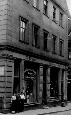 Sally Brandes' drapery shop in Bamberg
