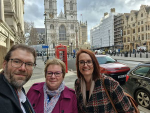 (L-R) Steve Bayliss, Head of Partnerships and Development at Refugee and Migrant Centre, Josie Kelly, Chief Executive Officer at Access2Business and Sue Evans, Charity Manager at Manor Farm Community Association attending London to meet with Employment Minister, Dame Diana Johnson