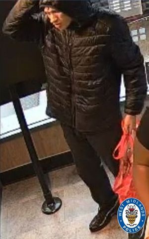 West Midlands Police are appealing for information on this man following robberies in Dudley