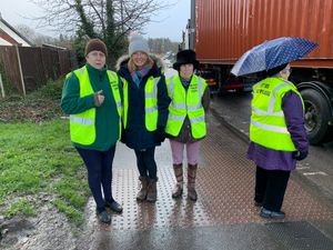Protestors at the junction this morning. Picture: @gwen4meole