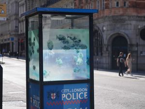 Supporting image for story: New swimming fish design on London police box thought to be latest Banksy