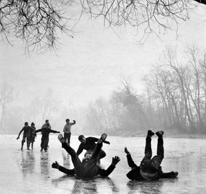 1961 – these Shrewsbury youngsters were having fun on the frozen Sundorne Lake.