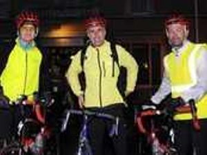 Supporting image for story: Mick on his bike with Shearer and Chiles