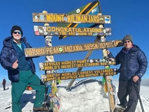 Supporting image for story: Shropshire hospital director and son reach the top of Africa's highest peak in aid of charity