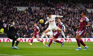 Tottenham Hotspur's Son Heung-Min heads at goal