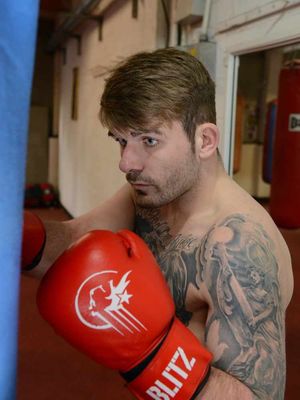 Daniel Breeze gets on the bag at his old amateur club, Walsall Wood.