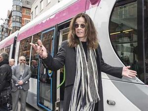 Ozzy Osbourne with the Midland Metro tram. Pic: Dale Martin