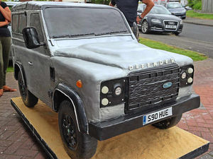 Supporting image for story: VIDEO: It's the Great British Brake Off! Walsall baker unveils Land Rover cake creation