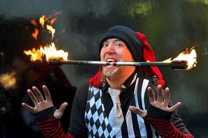 Supporting image for story: Fire-eater warms up Wellington fair