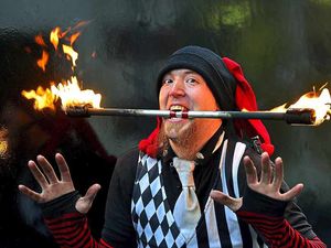 Supporting image for story: Fire-eater warms up Wellington fair
