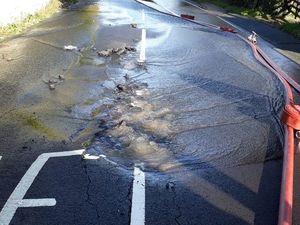 Supporting image for story: Burst water pipe in Montgomery closes roads and school