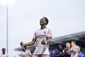 Trey Ogunsuyi celebrates after Shrewsbury Town’s win over Chesterfield 