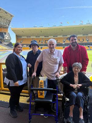 Shenstone Court residents by the pitch