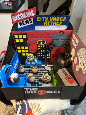  Megan Ensor's five-year-old son Caleb, from Birmingham, recreated the characters using hard boiled eggs.