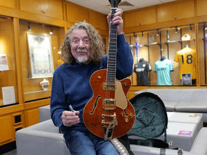 Supporting image for story: Led Zeppelin guitar signed by West Brom-born legend Robert Plant to be auctioned off in aid of Wolves Foundation