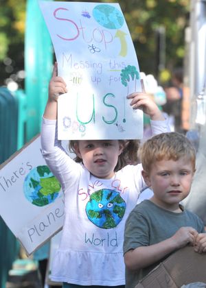 Little climate change protestors at Coleham Primary School