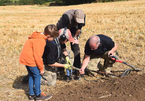 The dig in action at the Gobowen hoard: British Museum Trustees
