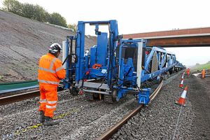 A workman with one of the machines
