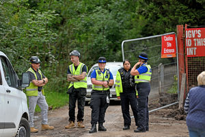 Police were called to The Crooked House site on Monday