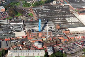 The iconic chimney at the Goodyear site in Wolverhampton