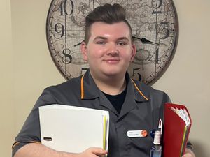 Finn Carragher, Senior Care Assistant at HC-One’s Dingle Meadow Care Home who is currently completing his Level 4 Lead Practitioner in Adult Care Apprenticeship 